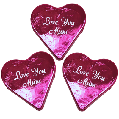 Romeo Hearts Plain Pink with 'Love You Mum' Message